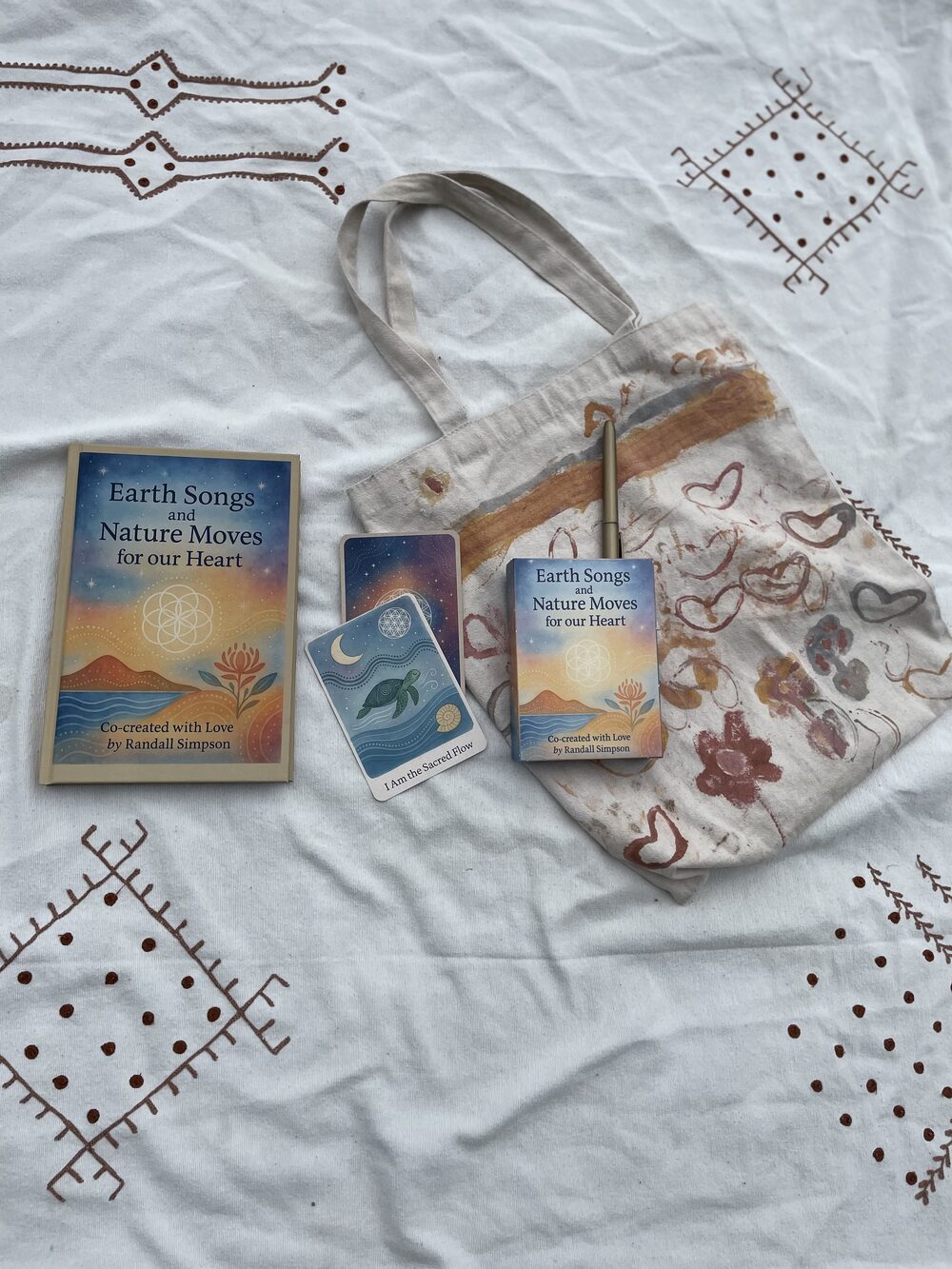 The Rainbow Earth Deck guidebook and cards used during homeschool time on North Stradbroke Island